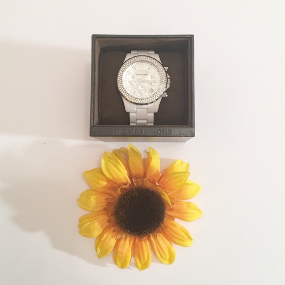 Michael Kors Accessories - White jeweled Michael Kors watch